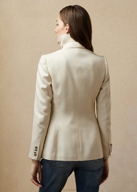 jaqueta de caxemira camden BD6J3456 mulheres Ralph Lauren creme de luxo