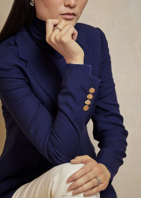 jaqueta de caxemira parker BD6J3461 mulheres Ralph Lauren marinha