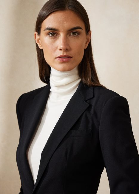 jaqueta de lã parker BD6J3443 mulheres Ralph Lauren preto
