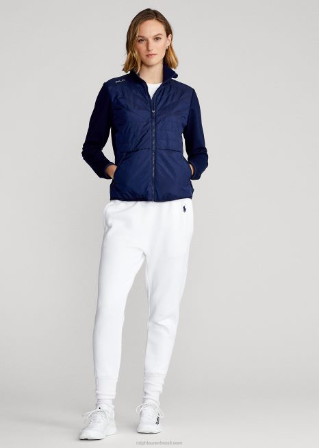 jaqueta híbrida com zíper BD6J3753 mulheres Ralph Lauren marinha refinada