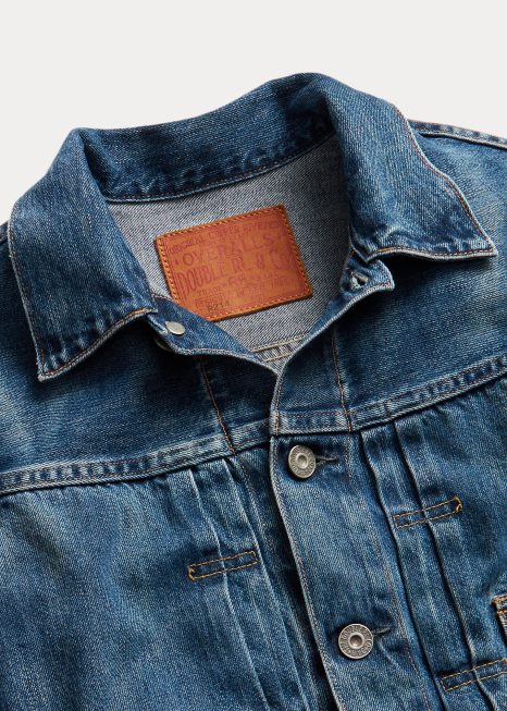 jaqueta jeans cortada BD6J3680 mulheres Ralph Lauren Kenney Wash