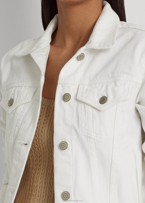 jaqueta jeans trucker BD6J4010 mulheres Ralph Lauren lavagem branca