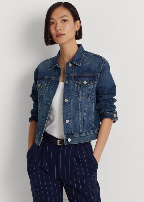 jaqueta jeans trucker BD6J4033 mulheres Ralph Lauren
