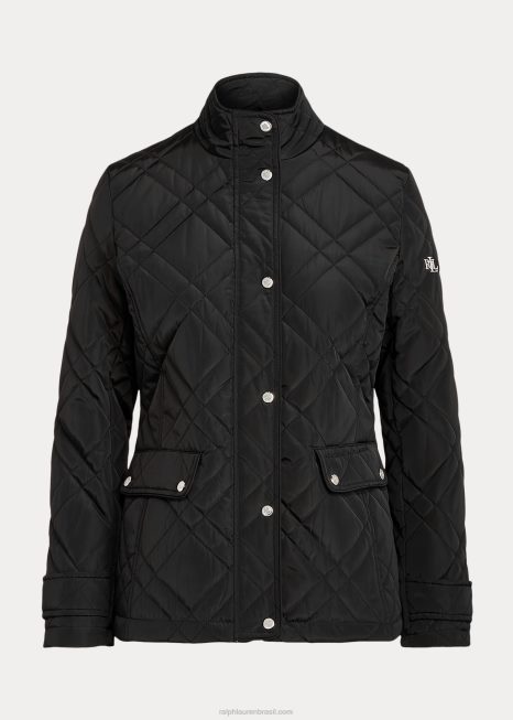jaqueta mockneck acolchoada BD6J4120 mulheres Ralph Lauren preto