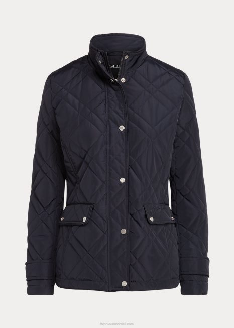 jaqueta mockneck acolchoada BD6J4121 mulheres Ralph Lauren marinha