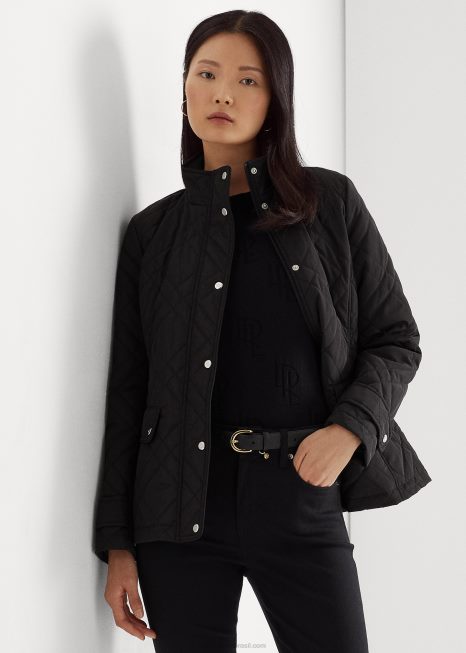 jaqueta mockneck acolchoada BD6J4459 mulheres Ralph Lauren preto