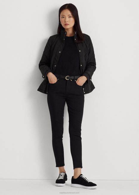 jaqueta mockneck acolchoada BD6J4459 mulheres Ralph Lauren preto