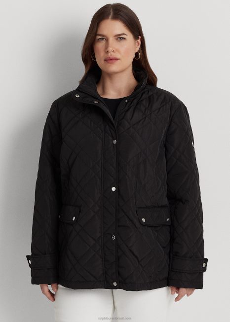 jaqueta mockneck acolchoada BD6J4706 mulheres Ralph Lauren preto