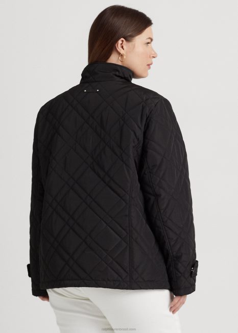jaqueta mockneck acolchoada BD6J4706 mulheres Ralph Lauren preto