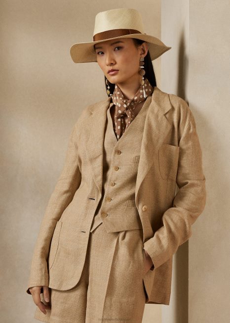 jaqueta tweed giuseppina BD6J9272 mulheres Ralph Lauren bronzeado/sálvia