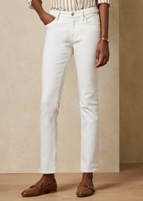 160 jeans fino BD6J9354 mulheres Ralph Lauren branco enxaguado