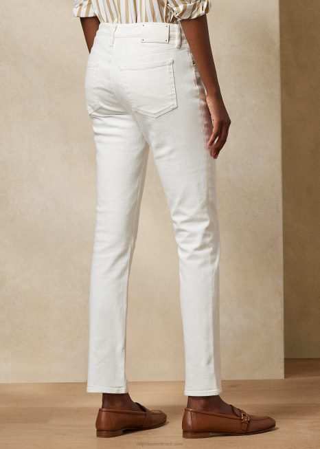160 jeans fino BD6J9354 mulheres Ralph Lauren branco enxaguado