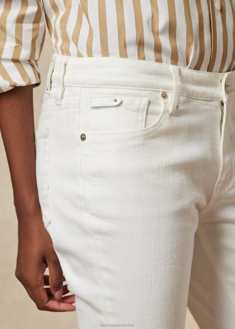 160 jeans fino BD6J9354 mulheres Ralph Lauren branco enxaguado