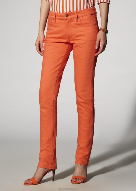 160 jeans slim BD6J3495 mulheres Ralph Lauren papoula laranja