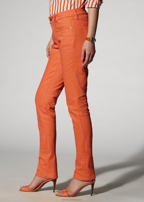 160 jeans slim BD6J3495 mulheres Ralph Lauren papoula laranja