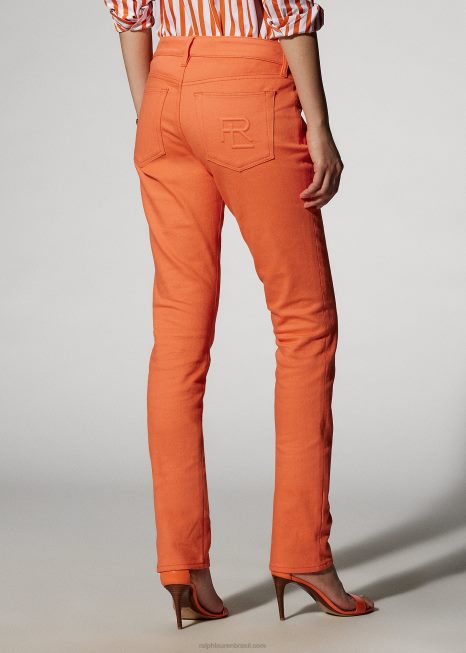 160 jeans slim BD6J3495 mulheres Ralph Lauren papoula laranja