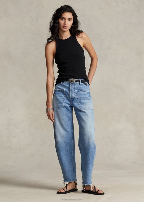Jeans cenoura BD6J3036 mulheres Ralph Lauren lavagem drava