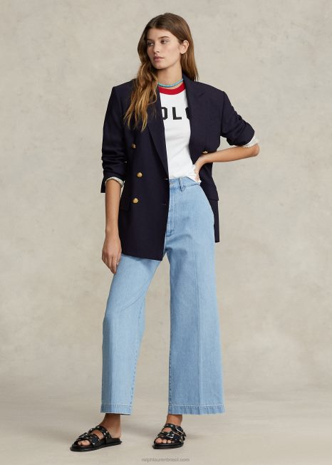 jeans cropped cintura alta BD6J2951 mulheres Ralph Lauren geffen wash