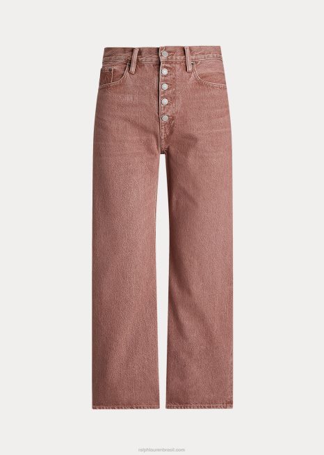 jeans cropped de perna larga BD6J3215 mulheres Ralph Lauren mimas lavar