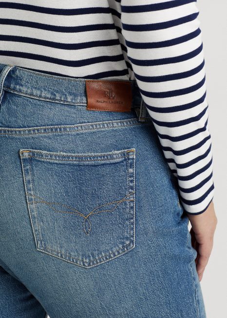 jeans de tornozelo cônico relaxado BD6J4716 mulheres Ralph Lauren lavagem de pastagens