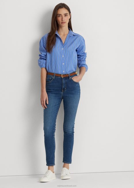 jeans skinny cintura alta BD6J4196 mulheres Ralph Lauren lavagem legado