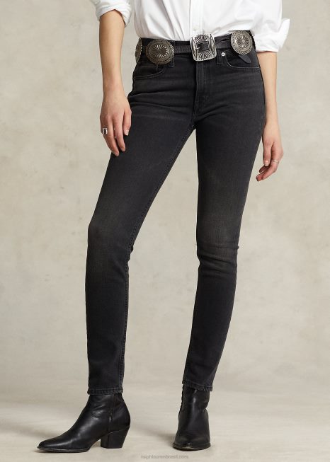 jeans skinny tompkins BD6J4752 mulheres Ralph Lauren preto lavado