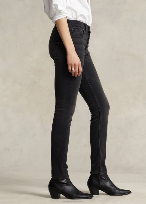 jeans skinny tompkins BD6J4752 mulheres Ralph Lauren preto lavado