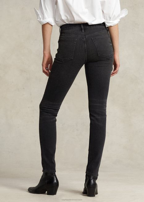 jeans skinny tompkins BD6J4752 mulheres Ralph Lauren preto lavado