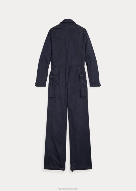macacão de sarja de lã BD6J3673 mulheres Ralph Lauren marinha