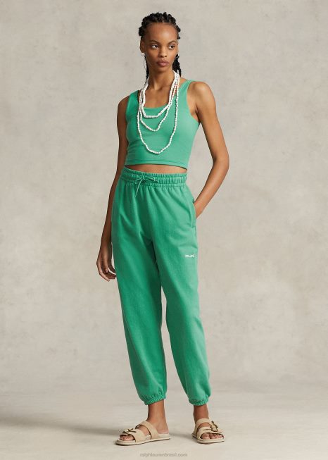 calça de moletom BD6J3053 mulheres Ralph Lauren jangada verde