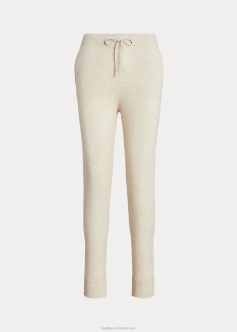 calça jogger caxemira BD6J3744 mulheres Ralph Lauren urze de areia