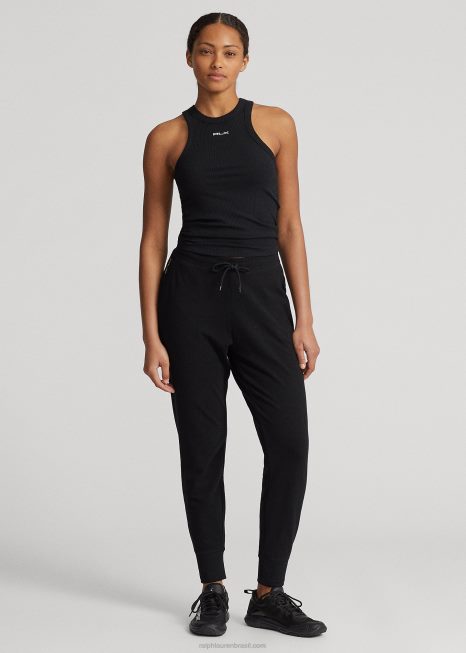 calça jogger de jérsei de desempenho BD6J3765 mulheres Ralph Lauren preto