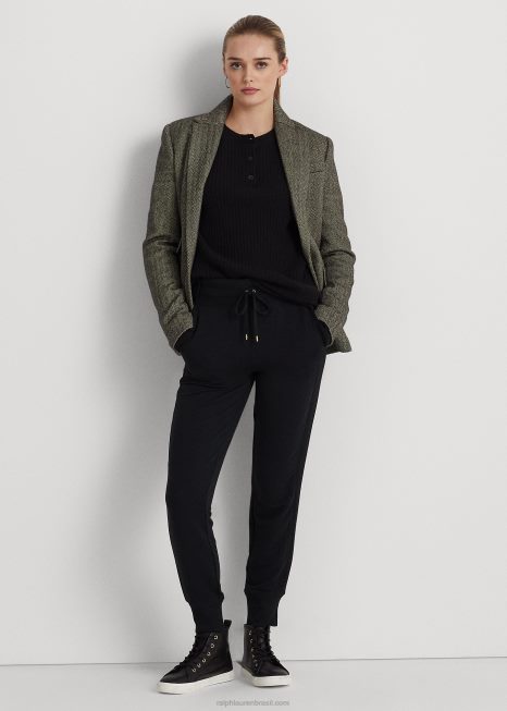 calça jogger malha BD6J4180 mulheres Ralph Lauren preto