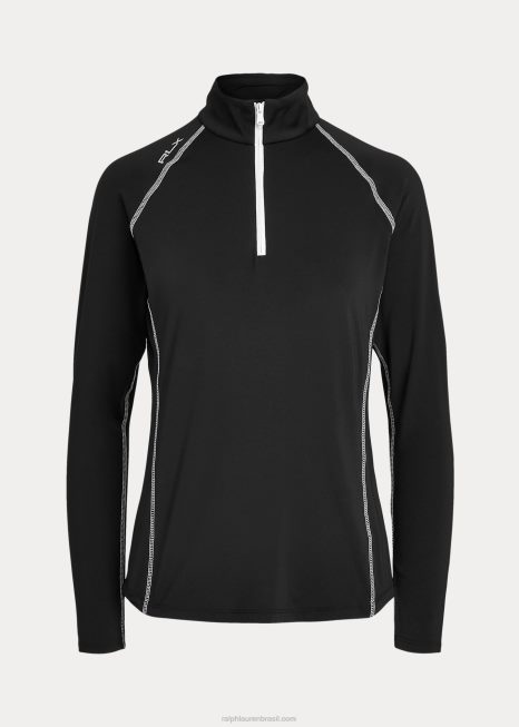 pulôver de jérsei com zíper BD6J3700 mulheres Ralph Lauren preto