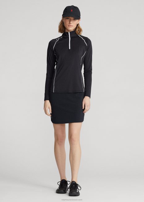 pulôver de jérsei com zíper BD6J3700 mulheres Ralph Lauren preto