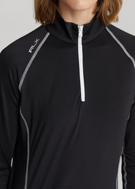 pulôver de jérsei com zíper BD6J3700 mulheres Ralph Lauren preto