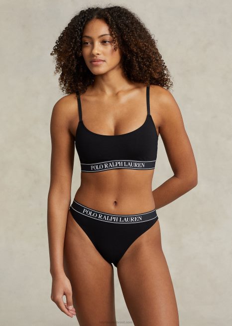 cueca de biquíni com logo repetido BD6J3377 mulheres Ralph Lauren ônix