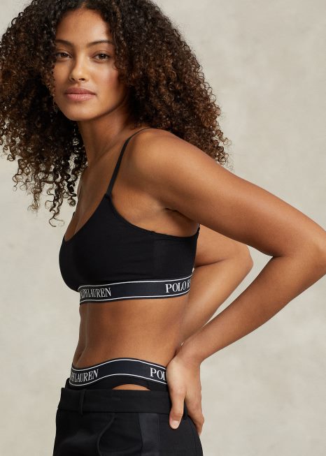 cueca de biquíni com logo repetido BD6J3377 mulheres Ralph Lauren ônix