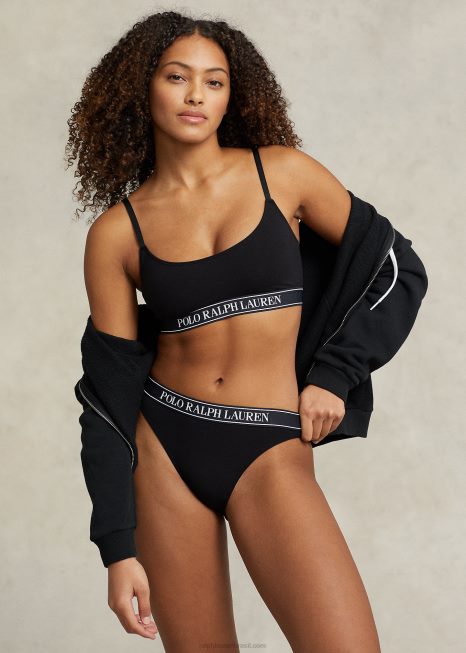 cueca de biquíni com logo repetido BD6J3377 mulheres Ralph Lauren ônix
