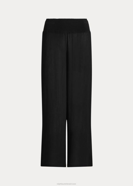 calça larga smoked BD6J4200 mulheres Ralph Lauren preto