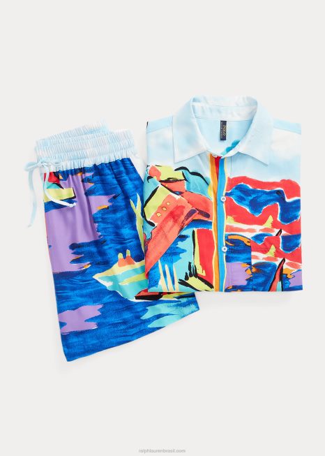 camisa estampada e conjunto curto BD6J3299 mulheres Ralph Lauren
