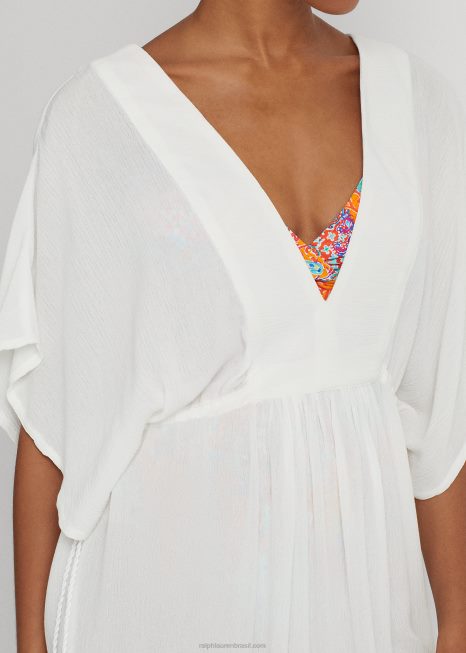 cobertura de túnica BD6J4181 mulheres Ralph Lauren branco