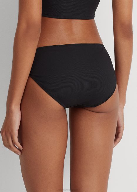 parte de baixo de biquíni hipster com nervuras BD6J4194 mulheres Ralph Lauren preto