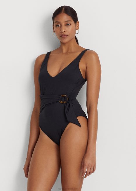 peça única com cinto BD6J4187 mulheres Ralph Lauren preto