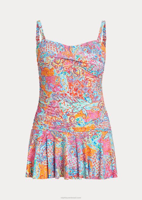 peça única com estampa de cai-cai torcido BD6J4582 mulheres Ralph Lauren multi