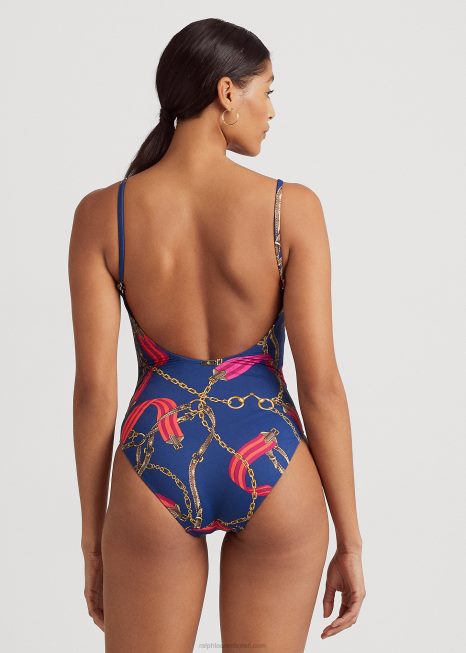 peça única com gola alta estampada BD6J9450 mulheres Ralph Lauren multi