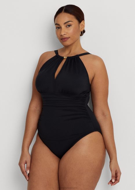 peça única gola alta BD6J4584 mulheres Ralph Lauren preto