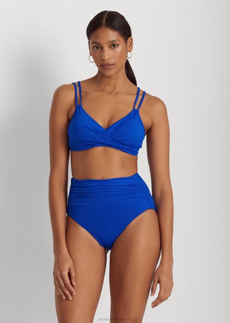 top de biquíni torcido frontal BD6J4145 mulheres Ralph Lauren azul real