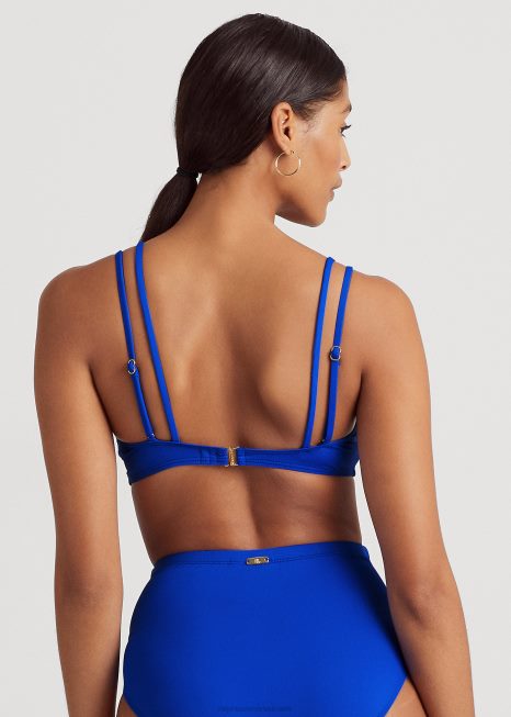 top de biquíni torcido frontal BD6J4145 mulheres Ralph Lauren azul real