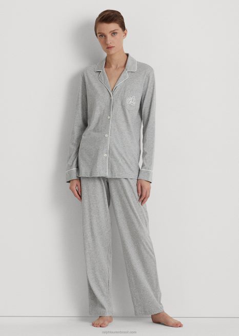 conjunto de dormir modal de algodão BD6J4231 mulheres Ralph Lauren cinza